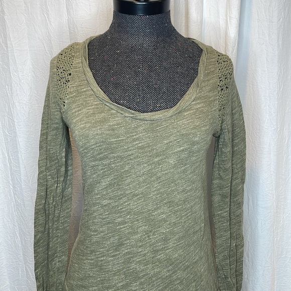 Free People Beach Sweet Nothing Heathered Olive Green Drop Waist Mini Dress XS - Picture 5 of 8